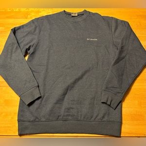 Mens Medium Columbia Crewneck Sweatshirt Fleece Lined Blue Lightly Used